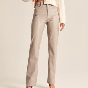 [NEW] ABERCROMBIE Vegan Leather 90s Straight Pant